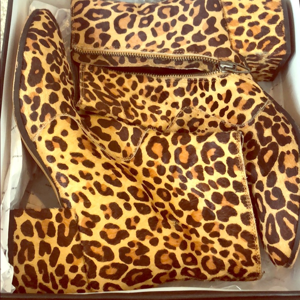 Calf Hair leopard booties